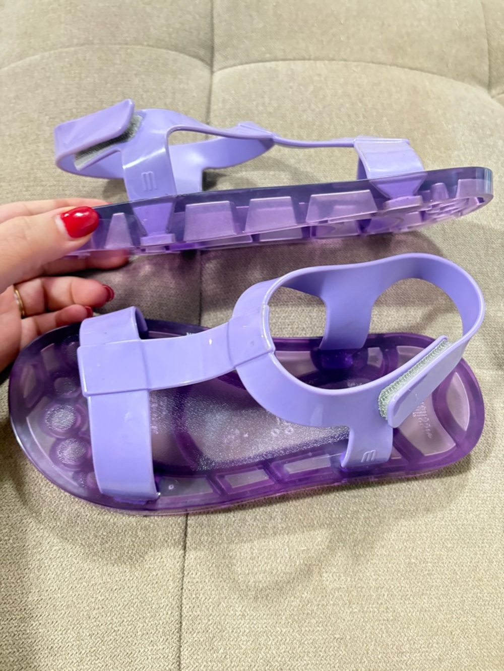 Mini Melissa Purple Jelly T-Strap Kids Sandals - Picture 3 of 3